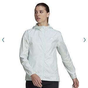 NEW adidas Women's Windbreaker Jacket Size M Ice Mint/White Marathon Track